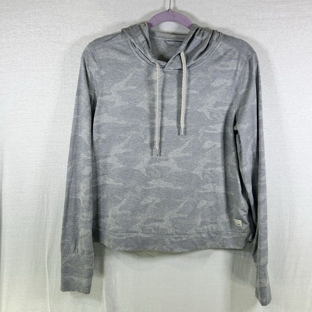 Vuori Halo Essential Camo Crop Hoodie Athletic Sweatshirt Pullover Womens M